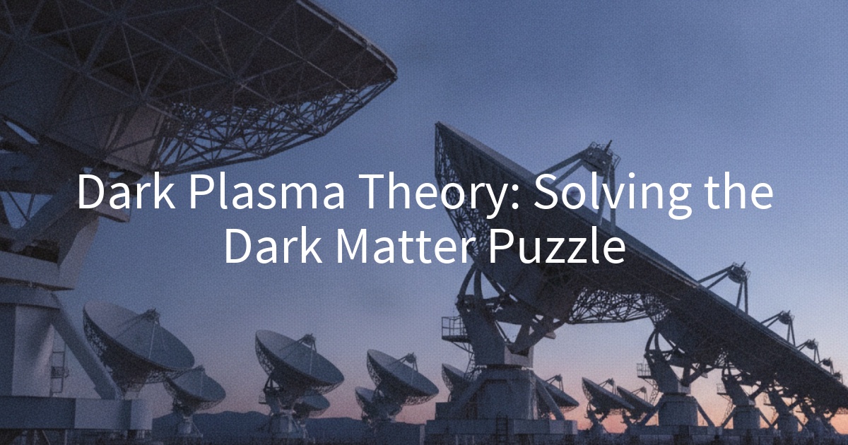 Dark Plasma Theory: Solving the Dark Matter Puzzle