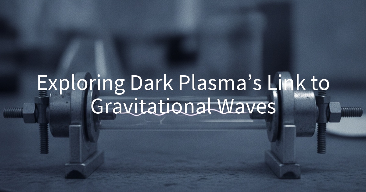 Exploring Dark Plasma’s Link to Gravitational Waves