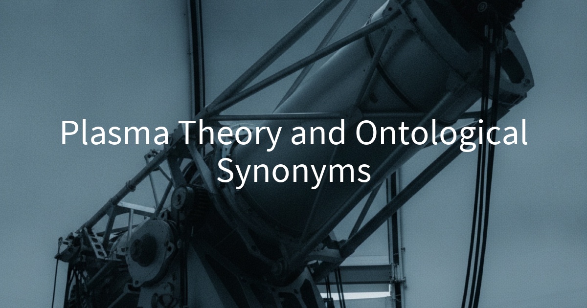 Plasma Theory and Ontological Synonyms