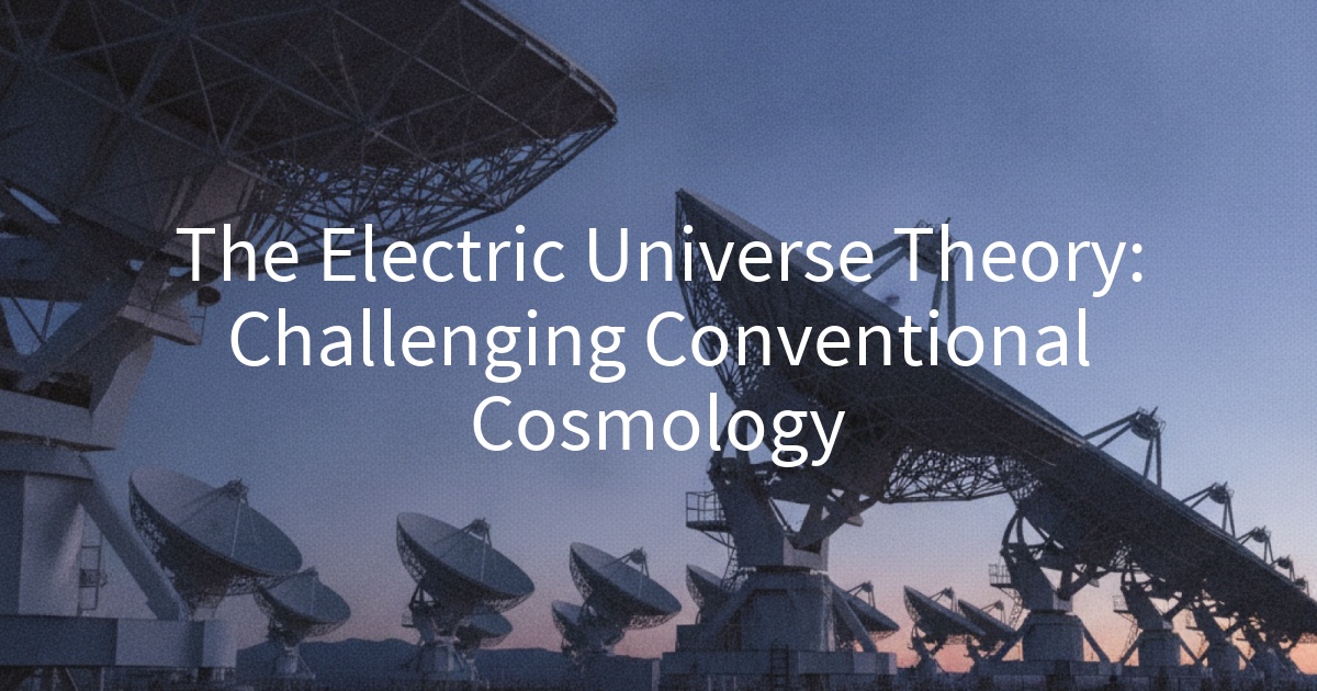 The Electric Universe Theory: Challenging Conventional Cosmology