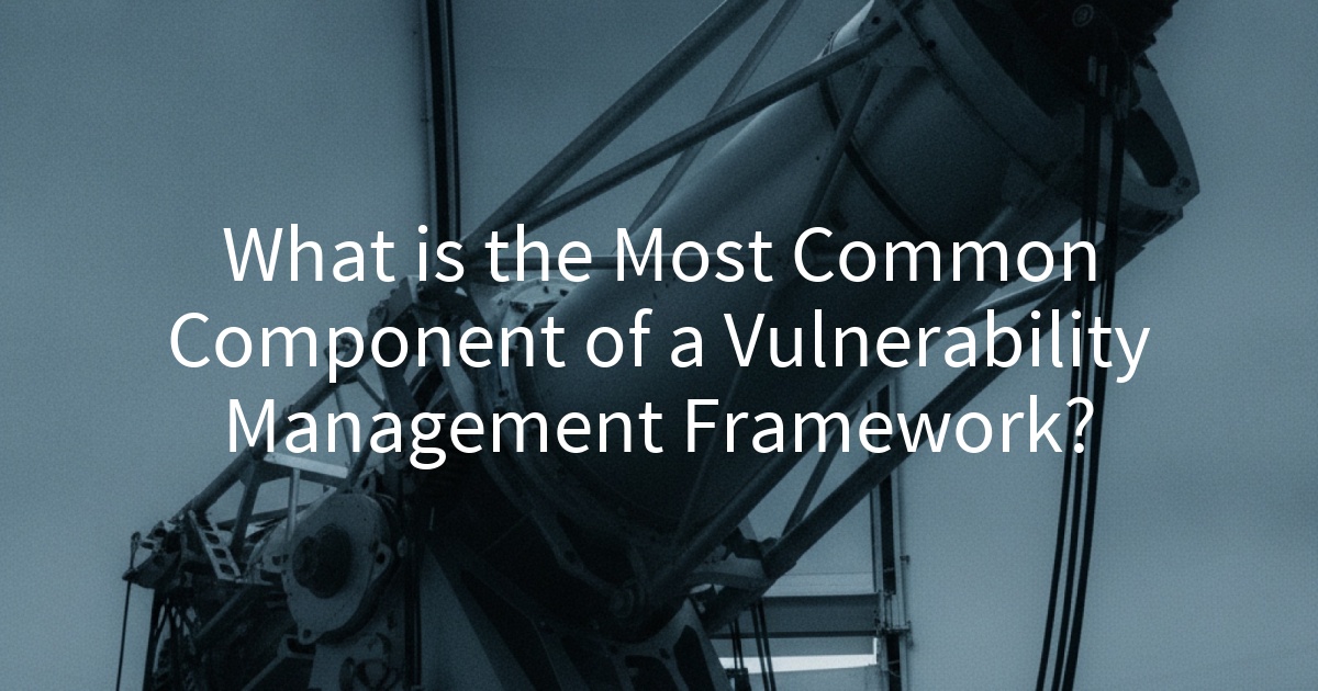 What is the Most Common Component of a Vulnerability Management Framework?