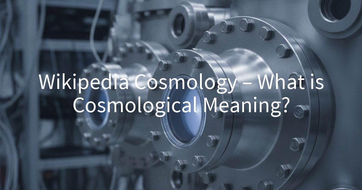 Wikipedia Cosmology – What is Cosmological Meaning?